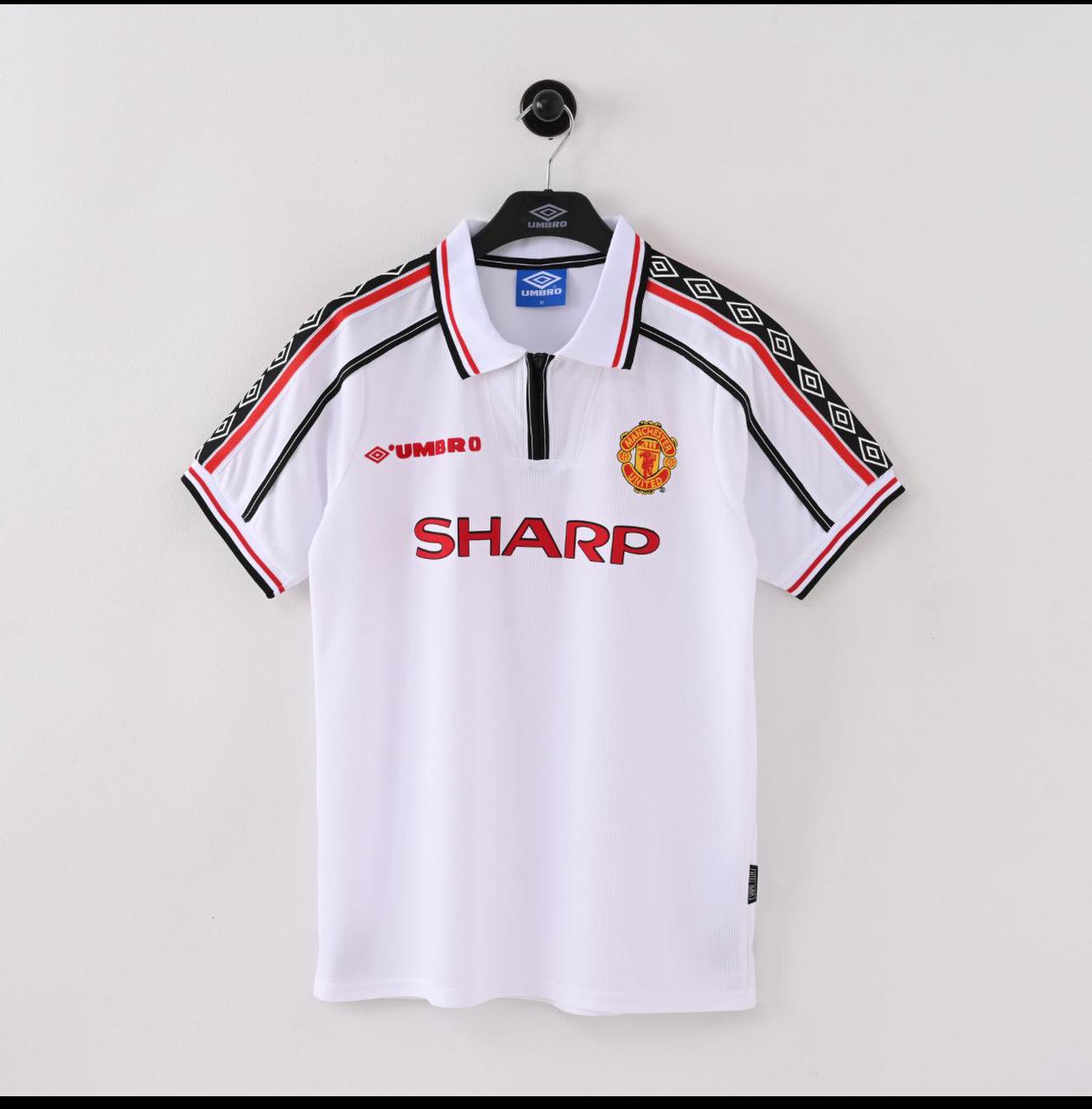 MANCHESTER UNITED 1999 VINTAGE RETRO FOOTBALL SHIRT JERSEY SPECIAL WHITE