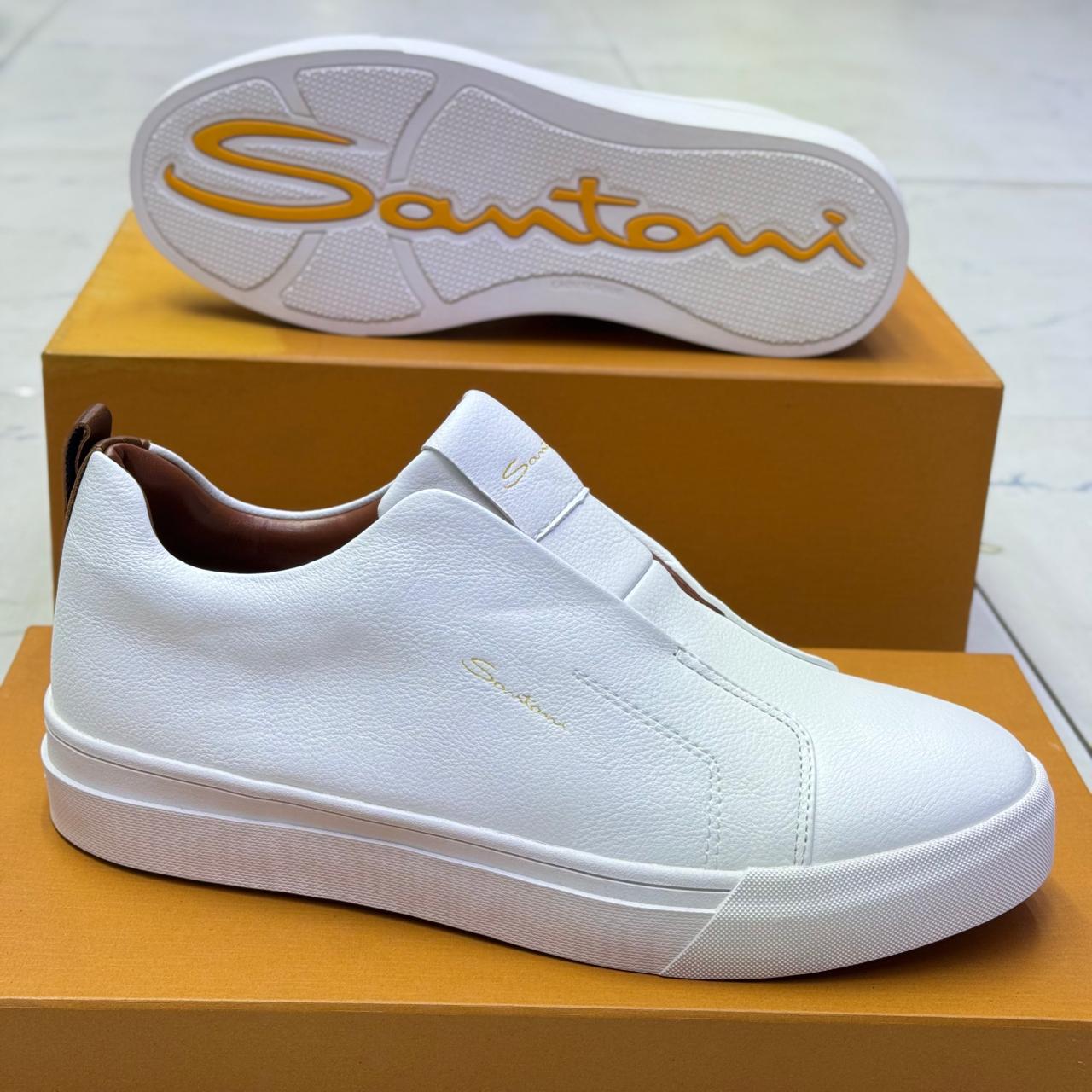 Santoni white Lace free