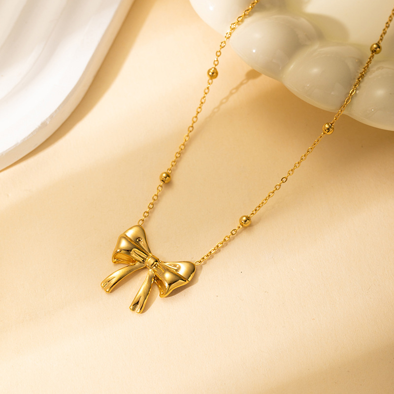 Gemstone Round Oval Stainless Steel Necklace