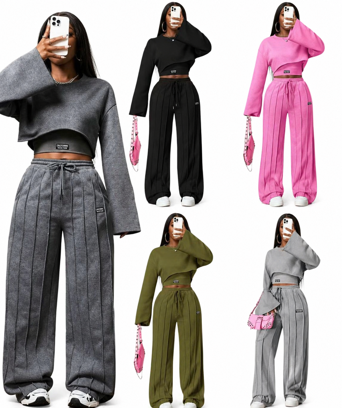 Streetwear Fashion 3pcs – Ladies 5 Colors